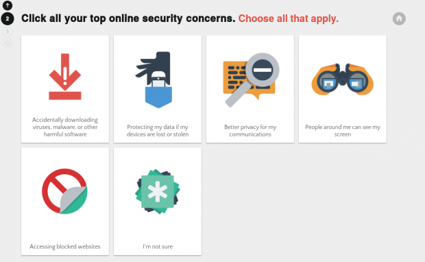 Nutzerfragen des Security Planner mit Mehrfachauswahl (Screenshot Golem.de)